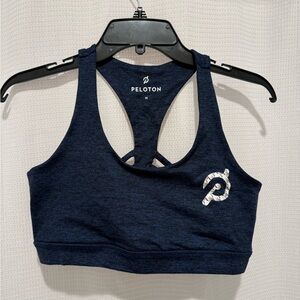 Peloton Blue Sports Bra with Racerback Design